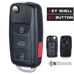 Folding Remote Key Case Fob 3+1 Button for VOLKSWAGEN Touareg