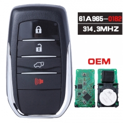 OEM Board ID: 0182 Smart Remote Key for Toyota HILUX INNOVA FORTUNER SW4 Keyless Entry Fob 312/314MHz/433MHz 8A Chip FCC ID: BM1ET
