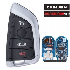 (Blue Board ) Modified Smart Remote key Fob 4 Button 315MHz YGOHUF5662, 433MHz YGOHUF5767, 868MHz YGOHUF5661 PCF7945 for BMW F Series CAS4+/ FEM