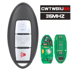 CWTWB1U808 Smart Remote Key 3 Button Fob 315MHz for Nissan Cube Juke Leaf Quest 2011 2012 2013 2014 2015 2016 2017