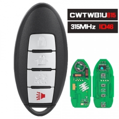 Remote Control Car Key Fob 315MHz ID46 for Nissan Sentra Versa 2013 2014 2015 2016 FCC ID: CWTWB1U815