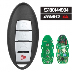 FCC ID: KR5TXN7 Continental: S180144904 Smart Remtoe Key 4 Button FSK 433MHz 4A Chip for Nissan Murano Pathfinder Titan 2019-2021