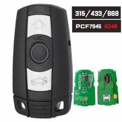 Smart Remote Key 3B 315MHz/ 433MHz / 868MHz / 315LPfor BMW 1/3/5/7 Series CAS3 X5 X6 Z4 Car Control Transmitter With Chip ID46 PCF7945