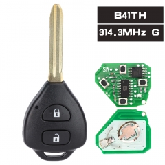 B41TH 314.3MHz G Chip Remote Car Key Fob 2 Button for Toyota Hiace 2010-2014 Free programming