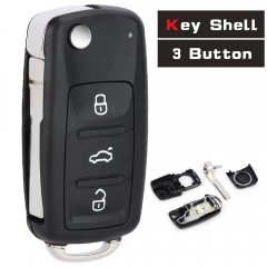 Flip Remote Key Shell Case Fob 3 Button for VW Polo GOLF MK6 Jetta Tiguan Sharan