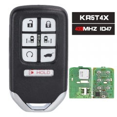 KR5T4X Smart Remote Key 7 Button 433.92MHz ID47 Chip for Honda Odyssey 2019 2020 2021 2022