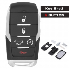 5 Buttons Replacement Remote Key Shell Case for Dodge Ram LongHorn 2019 Truck FCC: OHT-4882056