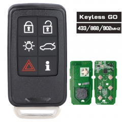 FCC ID: KR55WK49266 /  5WK49225 Keyless Go Smart Remote Key Fob 6 Button FSK 902MHz / 868MHz 434MHz ID46 for VOLVO S60 S80 V40 V60 V70 XC60 XC70 2007-