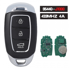 95440-J1000 Smart Remote Key 433MHz 4A Chip Fob 3 Button for Hyundai Santa Fe Venue Genesis Equus Azera Tucson IX45