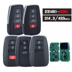 231451-0351, HYQ14FBC Smart Remote Key Keyless Go Fob 314.3MHz /433MHz for Toyota RAV4 Camry Highlander Prius Avalon