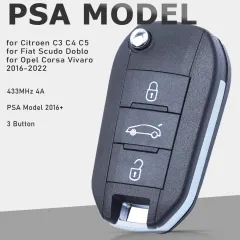 PSA Flip Remote Key 433MHz 4A Chip Fob for Citroen C3 C4 C5 Fiat Scudo Doblo Opel Corsa Vivaro 2016-2022 HU83 PSA Flip Remote Key 433MHz 4A Chip Fob for Citroen C3 C4 C5 Fiat Scudo Doblo Opel Corsa Vivaro 2016-2022 HU83