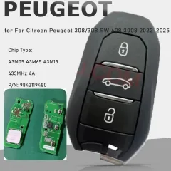 Aftermarket New Lion Head Smart Key Fob A3M05 A3M65 A3M15  4A 433MHz 9842119480 For Citroen Peugeot 308/308 SW 408 3008 2022-2025