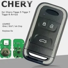 Aftermarket Smart Remote Key for Chery Tiggo 5 Tiggo 7 Tiggo 8 Arrizo remote key 3 buttons 434MHZ 46 47 4A Chip Keyless Go Aftermarket Smart Remote Key for Chery Tiggo 5 Tiggo 7 Tiggo 8 Arrizo remote key 3 buttons 434MHZ 46 47 4A Chip Keyless Go