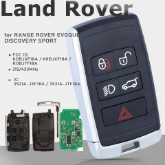 Aftermarket Smart Remote Key 315MHz / 434MHz for Land Rover Velar Range Discovery Jaguar 2017 2018 2019 2020 PSFOB / FOBL4LR