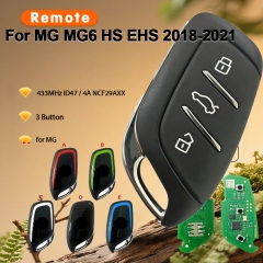 Smart Remote Key 3 Button 433MHz ID47 / 4A NCF29AXX Chip Fob for MG MG6 HS EHS 2018-2021 Smart Remote Key 3 Button 433MHz ID47 / 4A NCF29AXX Chip Fob for MG MG6 HS EHS 2018-2021