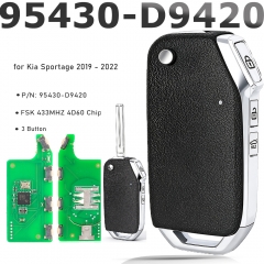 P/N: 95430-D9420 D9420 ,RKE-4F42 for Kia Sportage 2019 2020 2021 2022 Flip Remote Key 433.92MHz FSK 4D60 CHIP