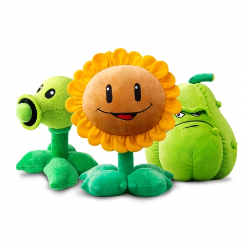 Plants Vs Zombies Plush Toys - Peashooter / Sunflower / Squash 30cm/12Inch