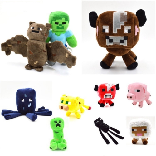 My World Steve Zombie Enderman Creeper Plush Toys Stuffed Animals 10Pcs Set