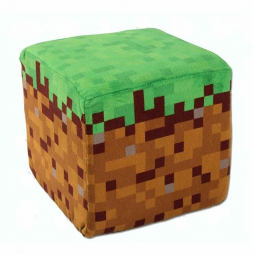 My World Grass Block Plush Toy Cube Cushion 20cm/8Inch