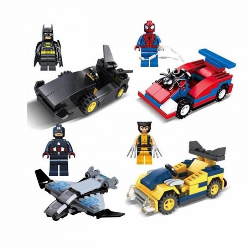 Super Heroes Batman Superman Spider Man Compatible Building Blocks Mini Figure Toys 4Pcs Set SY184