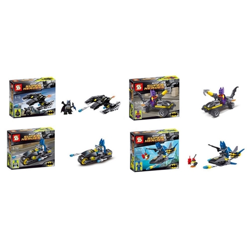 Super Heroes Compatible Batman Chariots Building Blocks Mini Figures Bricks Toys 4Pcs Set SY203