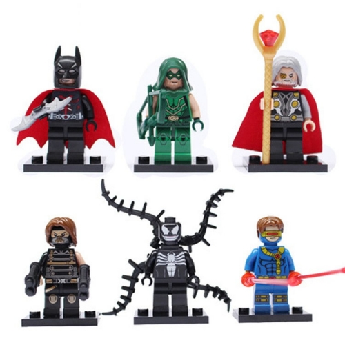 6Pcs Marvel Super Heroes Compatible Batman Venom Minifigures Block Mini Figure Toys 0134-0139