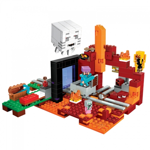My World The Nether Portal Building Kit Blocks Mini Figure Toys 417Pcs Set 81057