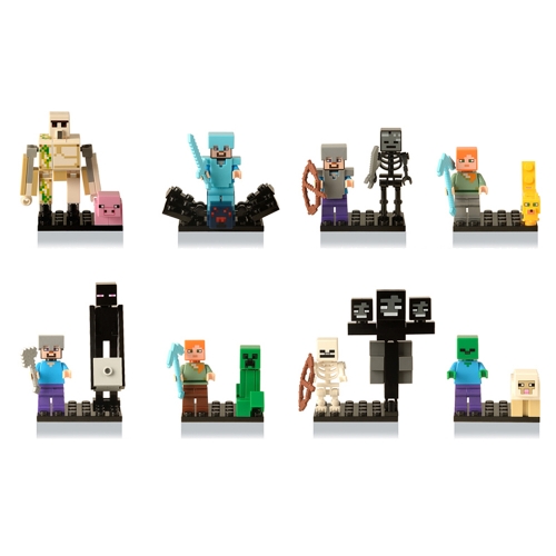 16Pcs Set My World Compatible Block Mini Figure Toys with Stand Boards 81066