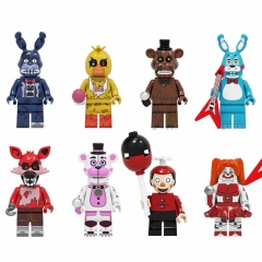 8Pcs Set Five Nights At Freddy's Chica Bunny Compatible Block Mini Figure Toys KF6121