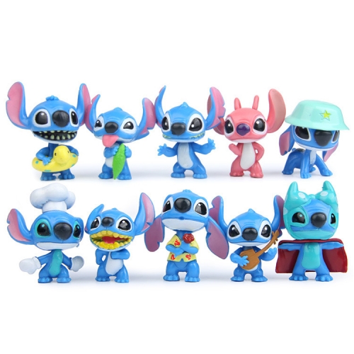 10Pcs Lilo & Stitch Action Figures Kits Mini PVC Toys 2Inch Tall