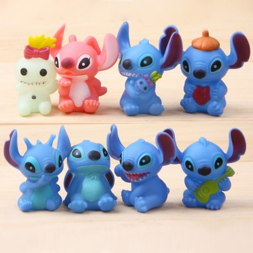 8Pcs Lilo & Stitch Action Figure Toys PVC Mini Figurines 4cm/1.6"