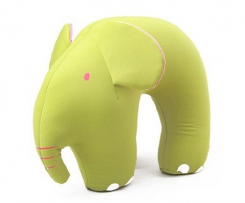 Comfort Foam Particles U Neck Travel Pillow Cute Cartoon Pattern - Elephant