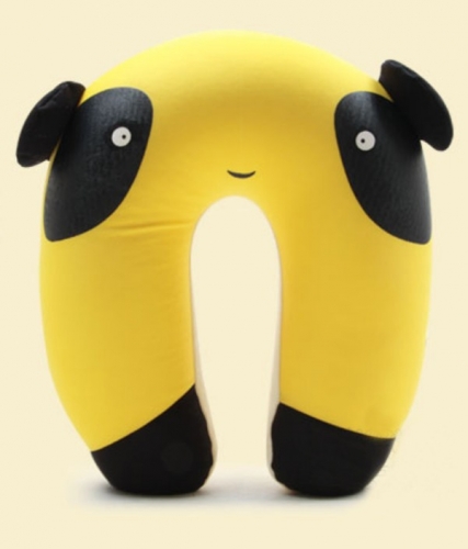 Comfort Foam Particles U Neck Travel Pillow Cute Cartoon Pattern - Yellow Panda