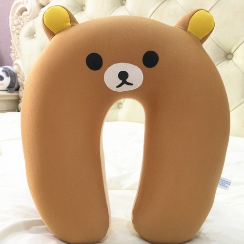 Comfort Foam Particles U Neck Travel Pillow Cute Cartoon Pattern - Rilakkuma