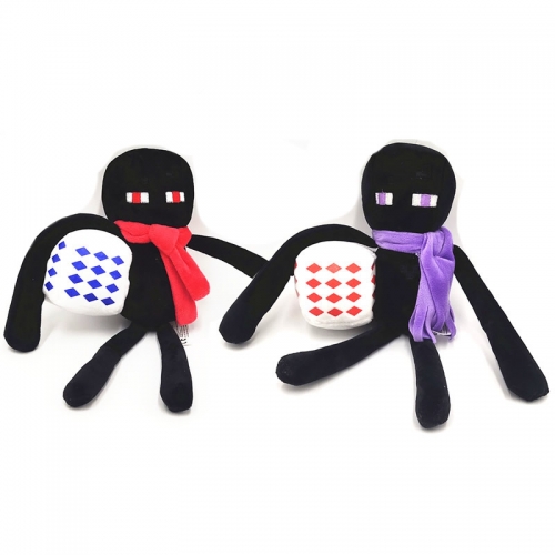My World Plush Enderman Toys Stuffed Dolls with Scarf and Dice 26cm/10.2Inch