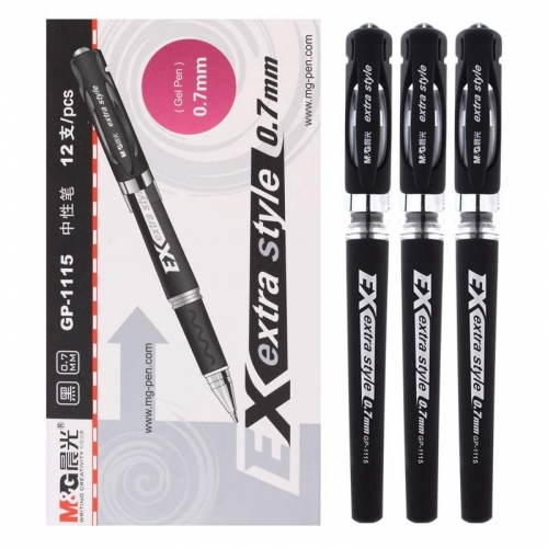 M&G 0.7mm Office Gel Pens Black Ink GP1115 12-Pack