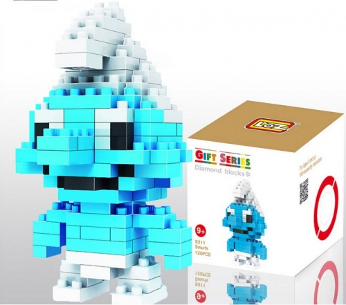 LOZ Smurfs Figures Diamond Mini Building Blocks DIY Block Toys 120Pcs Set