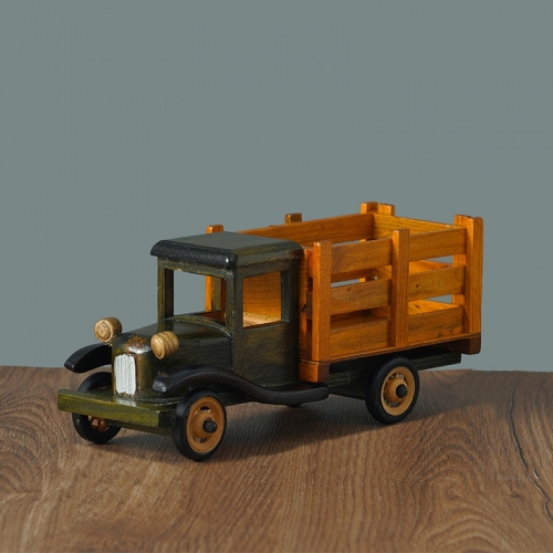 10 Inches Handmade Wooden Retro Classic Truck Models Decorations