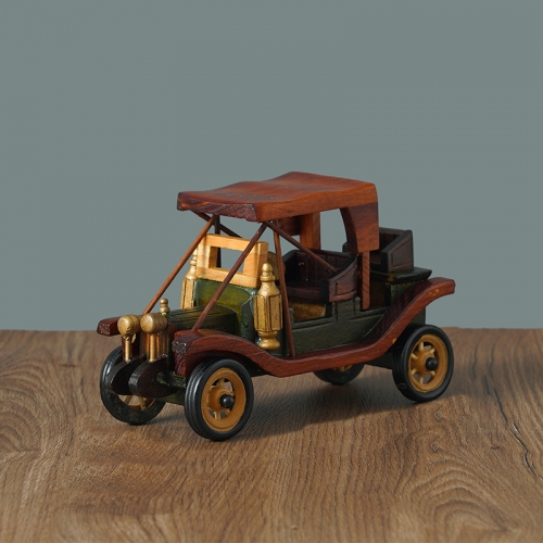 8 Inches Handmade Wooden Retro Classic Car Models Decorations