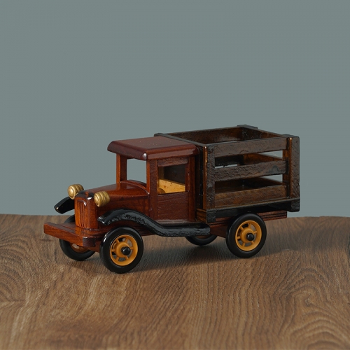 8 Inches Handmade Wooden Retro Classic Truck Models Decorations