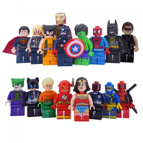 17Pcs Super Heroes MOC Compatible Building Blocks Mini Figure Toys Minifigures Kit