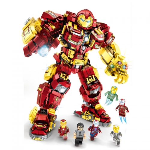 Mech Armor Iron Man Block Figure Toys Compatible Building Kit with Infinite Gloves 2008 Pieces NO.76066