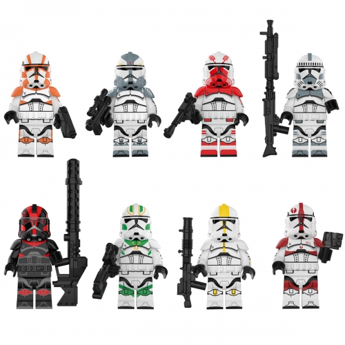 8Pcs Star Wars Minifigures First Order Stormtrooper Compatible Building Blocks Mini Figure Toys KT1043
