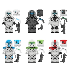 6Pcs Star Wars Minifigures Republic Commando Compatible Building Blocks Mini Figure Toys KT1048