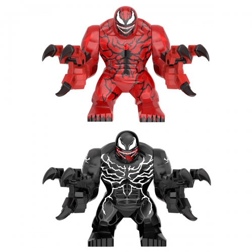 2Pcs Venom & Carnage Minifigures Building Blocks Mini Figure Toys 7.5CM/3Inch WM2195 WM2198