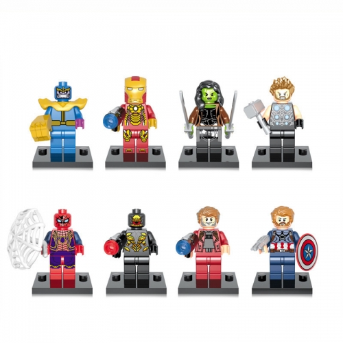 Super Heroes Iron Man Thor Compatible Block Mini Figure Toys 8Pcs Set EG18014