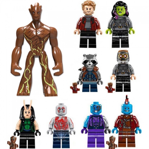 9Pcs Set Guardians of the Galaxy Compatible Minifigures Block Mini Figure Toys