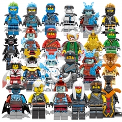 24Pcs Ninjago Minifigures Set Anime Mini Figures with Luxury Ninja Weapons Building Blocks Sets Kids Toys DG1002