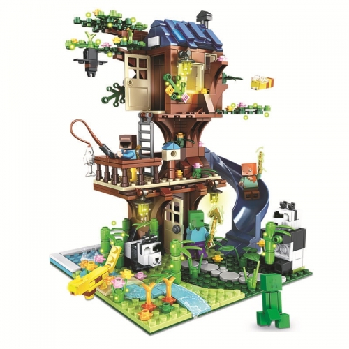 My World Building Kit The Panda Treehouse Blocks Bricks Mini Figures Kids Toys 706Pcs Set LW411