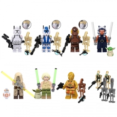 8Pcs Star Wars The Clone Troopers Luke Skywalker Ahsoka Minifigures Building Blocks Mini Figure Toys Set TV6106